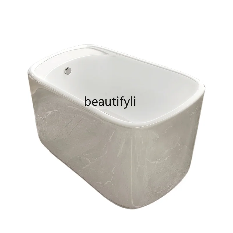 

Bathroom Household Small Apartment Deep Bubble Bathtub Stand-Alone Mini Acrylic Japanese-Style Movable