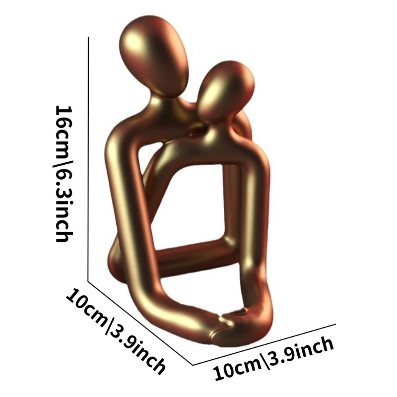 تمثال راتنج الحب النحت عناق زوجين أرقام النحت الرومانسي الحديث لغرفة النوم مكتب ديكورات DXAF