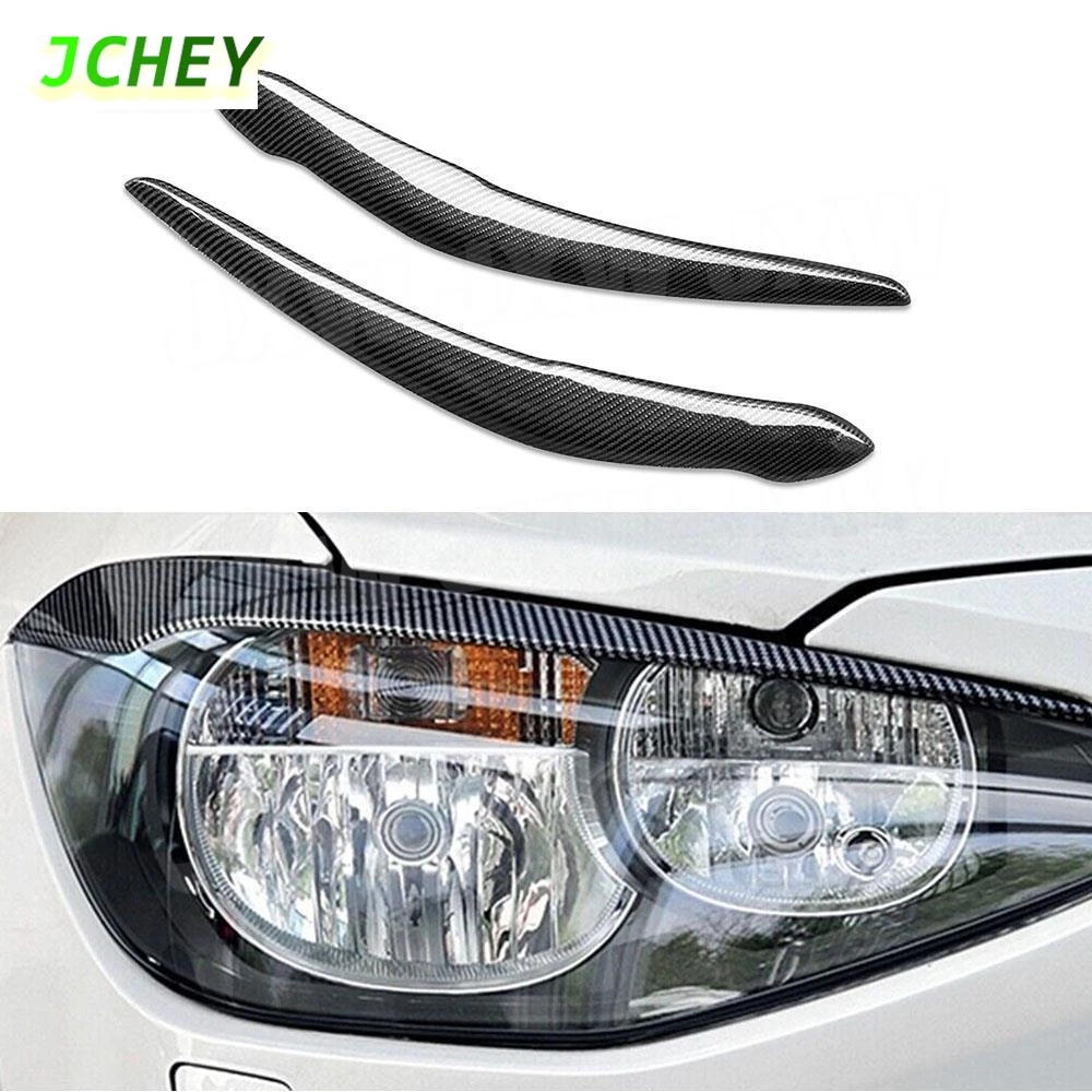 

JCHEY Carbon Fiber Car Front Bumper Head Eyelid Eyebrow Trims for BMW 1 Series F20 116i 118i M135i 2016-2019 Car