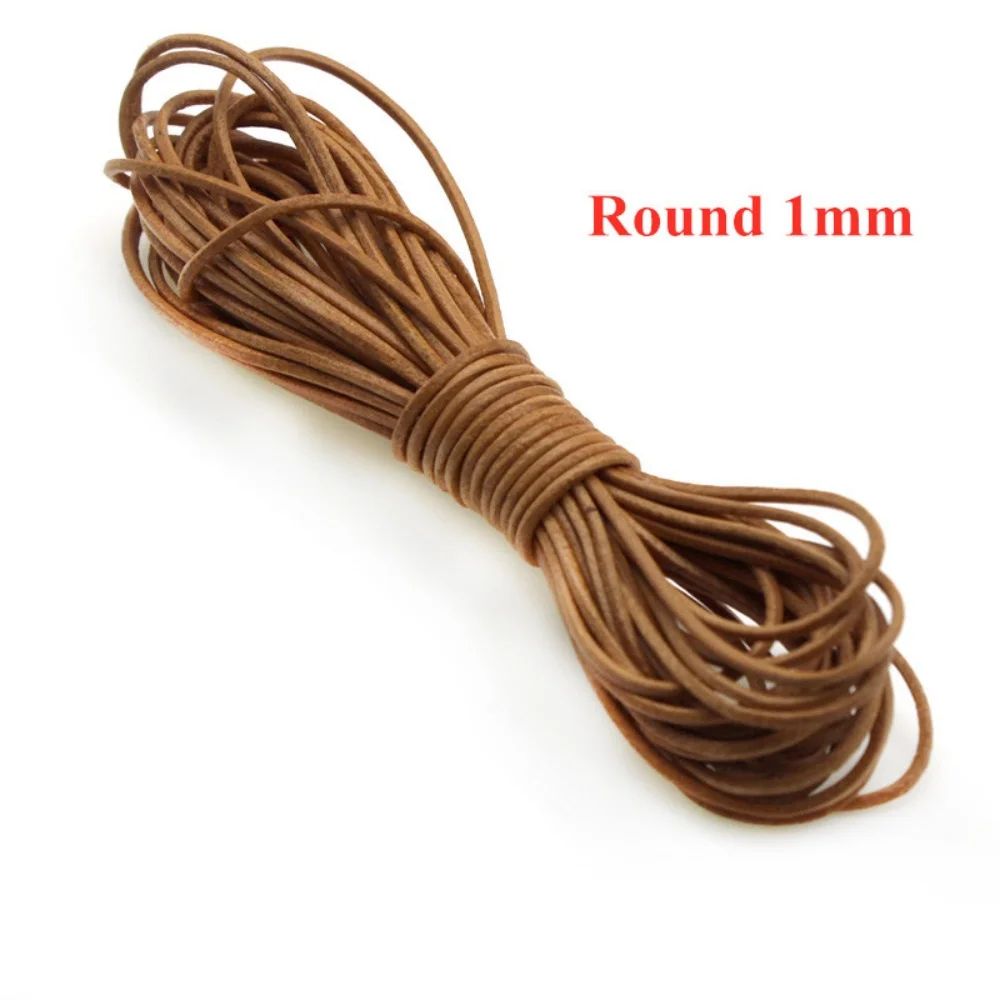 2Meter 1-6mm Genuine Cow Round Flat Leather Cord for Bracelet Necklace Leather Strap Rope String DIY Jewelry Making Accessories