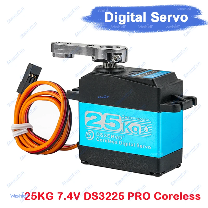 

DS3225 Pro Coreless Digital Servo High Torque 25KG Servo Motor 180 270 Degree Waterproof Metal Gear 1:8 1:10 1:12 RC Car Robot