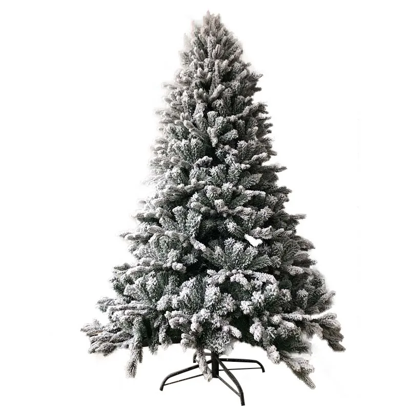 High-End Christmas Tree Five-Pointed Three-Dimensional PE + Ordinary PVC Mixed Flocking Falling Snow Hotel Decoration