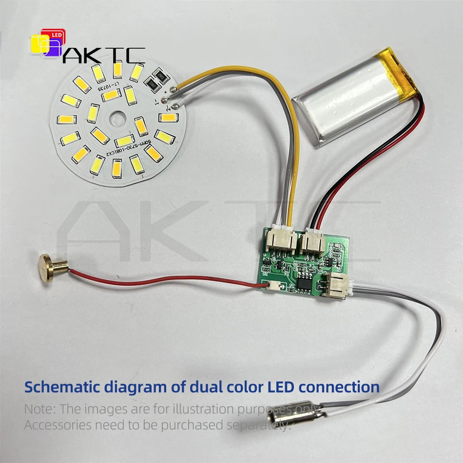 Neues wiederaufladbares LED-Touch-Schaltermodul PCB 5V 2A Niederspannungs-Einzel-/Zweifarb-Lichtplatinen-Controller mit Lade-/Batterieanschluss – Detail 7