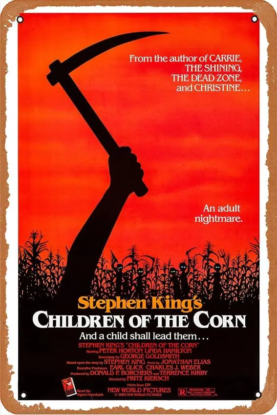 Vintage Tin Signs Children of the Corn 1984 Poster Reprint - Stephen King Horror Home Decor in Poster Print or Canvas Art Metal