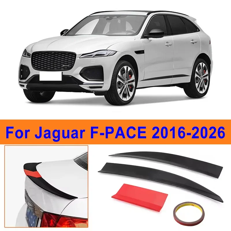 

For Jaguar F-PACE 2016-2026 3-Section ABS Rear Trunk Spoiler 115-125cm Adjustable Sports Decor Top Wing Car Exterior Parts