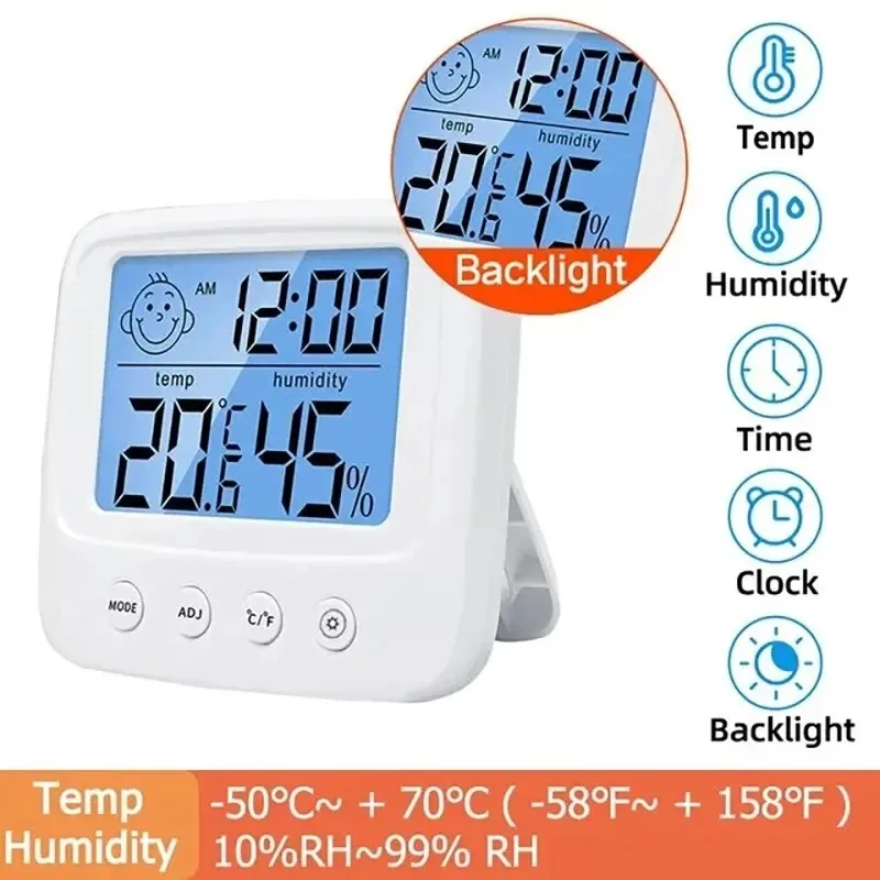 LCD Digital Temperature Baby Room Humidity Meter Backlight Home Indoor Electronic Hygrometer Thermometer Weather Station