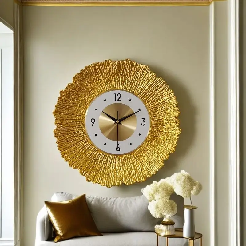 

Post-Modern Creative Wall Clock Fashion Simple Clock Creative Living Room Bedroom Noiseless Decorative Modern Stone Iron Clock