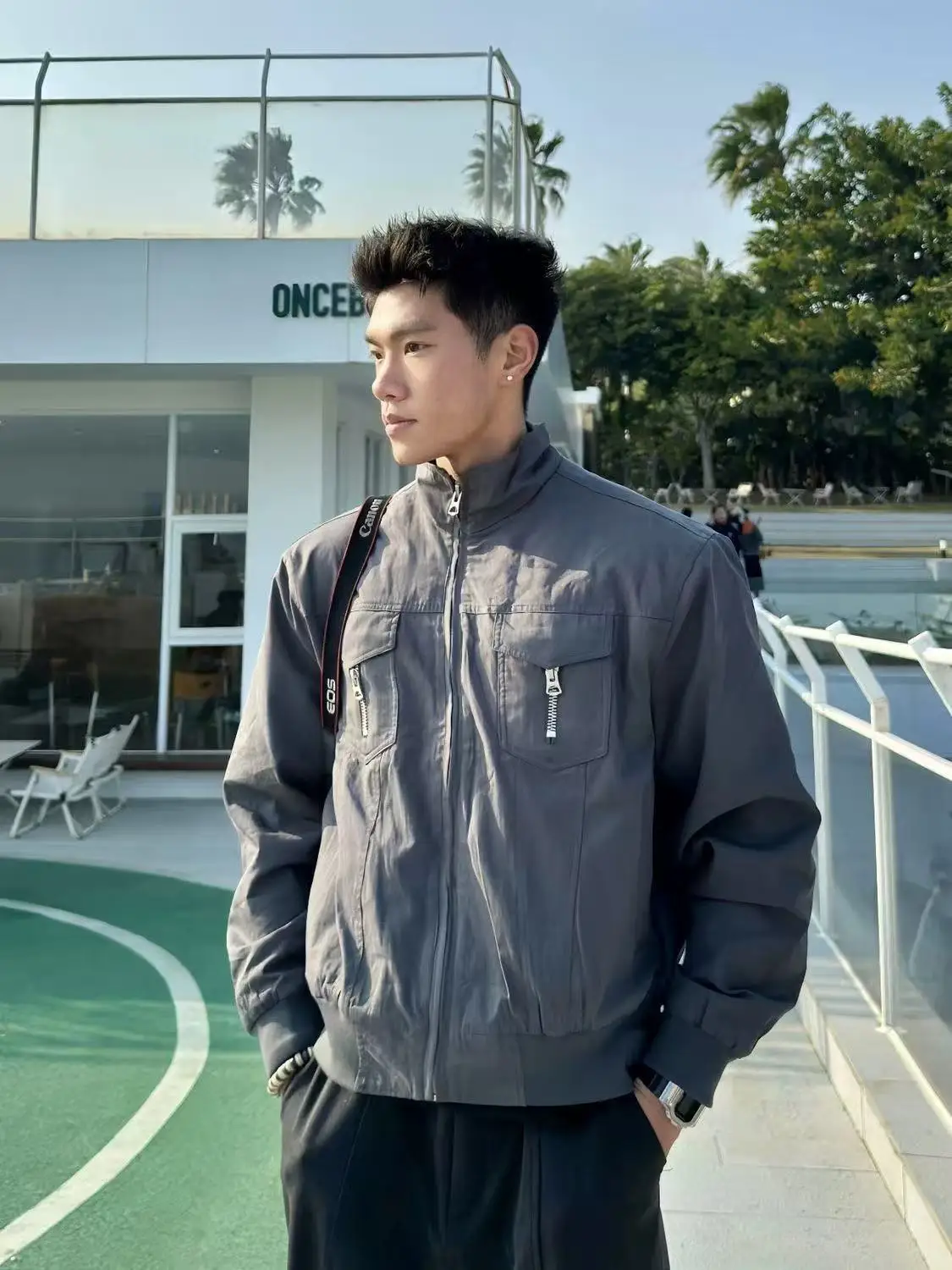 

Retro American Cleanfit ort Fit Jaet Double Zipper ex Autumn High Sensation Cool Workwear Jaet for Men And Women