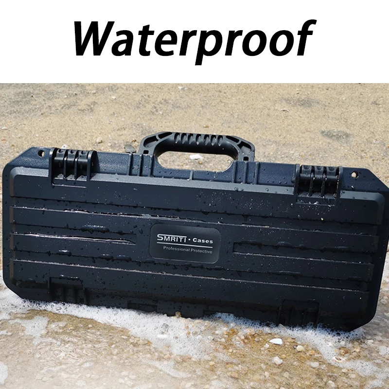 Waterproof Toolbox Multi Functional Portable Toolbox with Lock Large Hard Case Tool Case Safe Equipment Storage Box with Sponge
