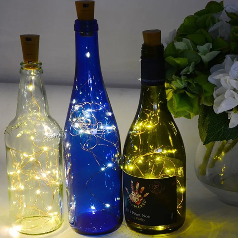 Lumières LED pour bouteilles de vin avec liège, Mini guirlande lumineuse féerique en liège de 1/2/3M pour bouteilles d'alcool, artisanat, décoration de fête de mariage