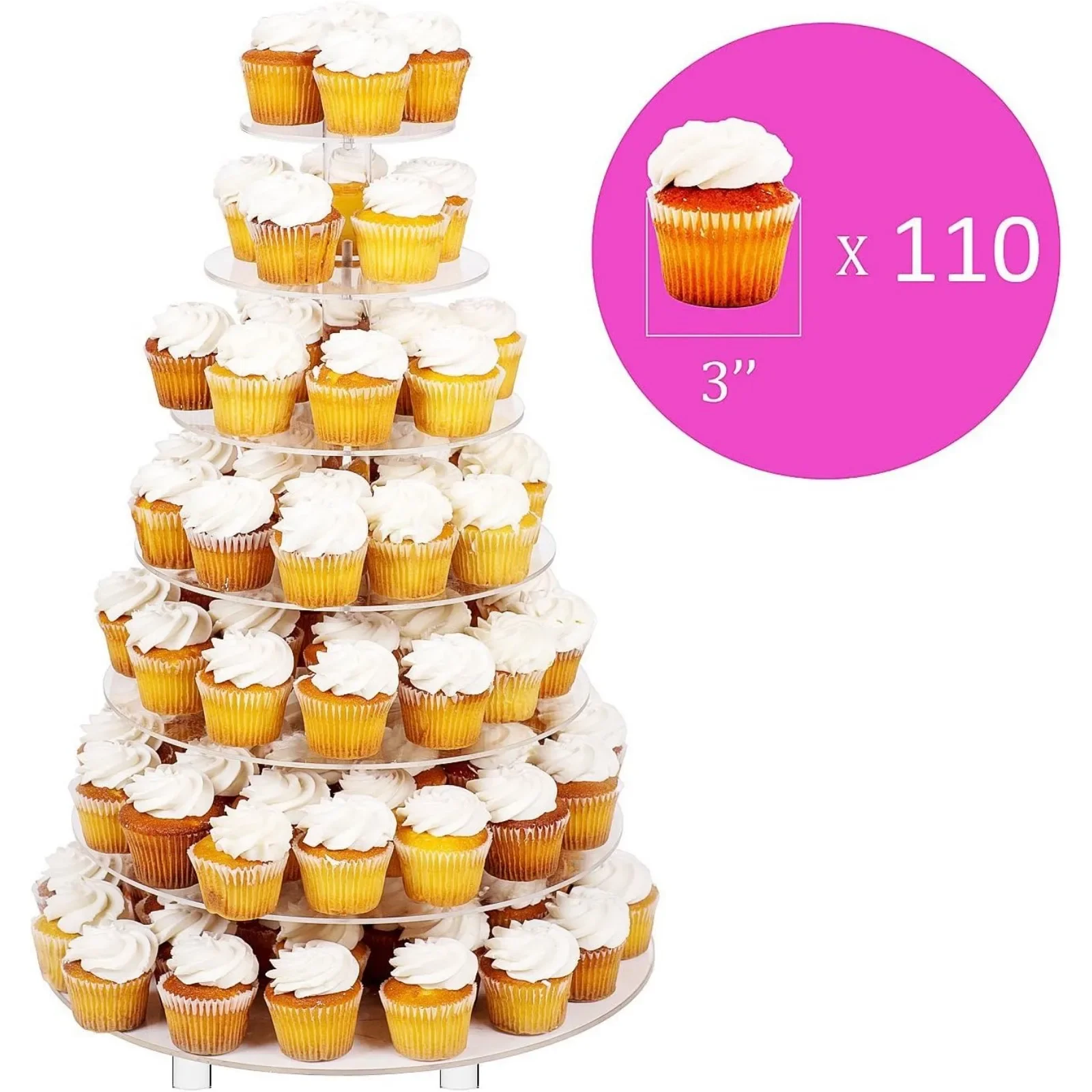 US Large 8/7/5/4 Tier Acrylic Round Wedding Cake Stand Dessert Stand Pastry Serving Platter-Food Display