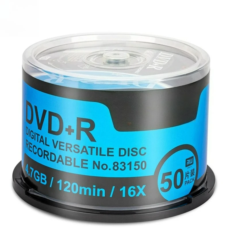 

Оптовая продажа: DVD+R диски 4.7ГБ, 120мин, 16x, записываемые, 50 шт. в коробке, модель 83150