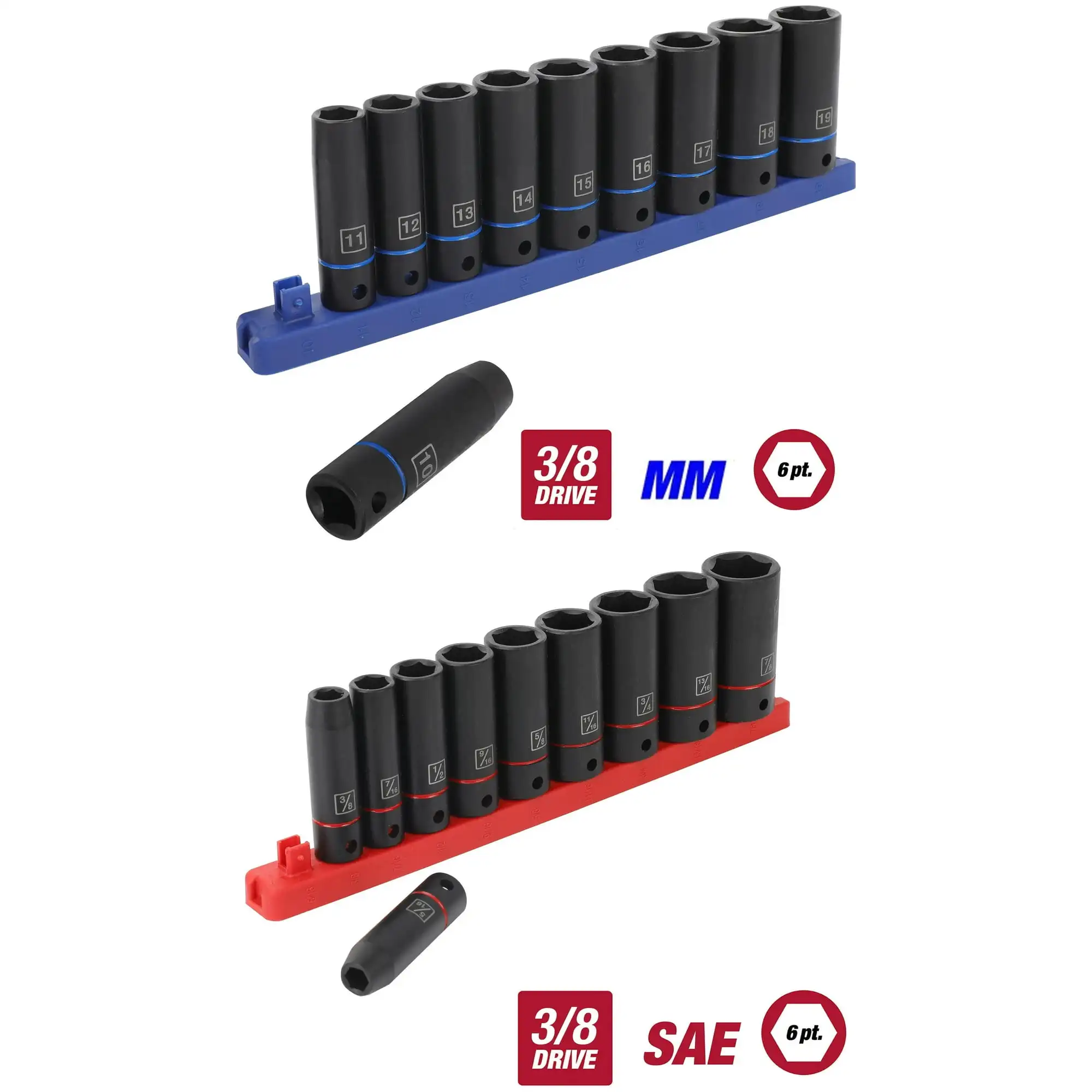 

Привод из 11 предметов 3/8 дюйма, набор глибоких ударных головок ММ и привод из 11 предметов 3/8 дюйма, набор глибоких ударных головок SAE Bundle