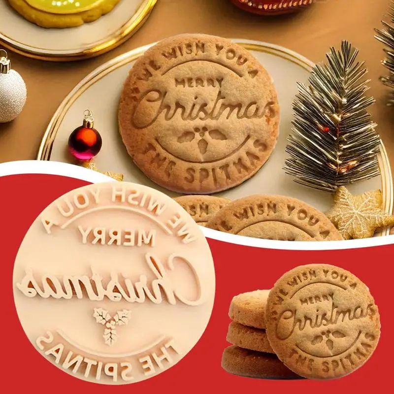 Cookie Stamps For Baking Cookies Christmas Cookie Molds Fondant Embosser Merry Christmas Baking Molds Holiday Cookie Stamp