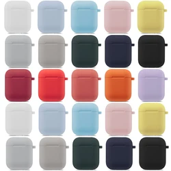 Headphone Case for AirPods 1 2 Apple Earphones Protective Case with Hook Hole Silicone Airpods 2 1 Case Cover Earbuds Ear Pads