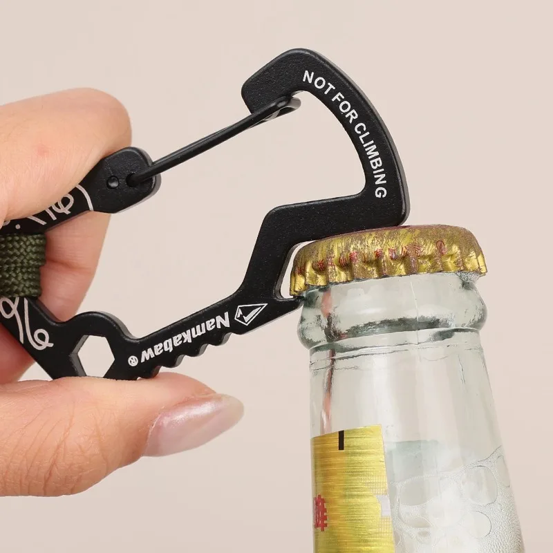 Outdoor Tactical Hook Carabiners Anti-Loss Lanyards Metal Water Bottle Clips D-Rings for Outdoor CampHiking and Emergency Gear view 5