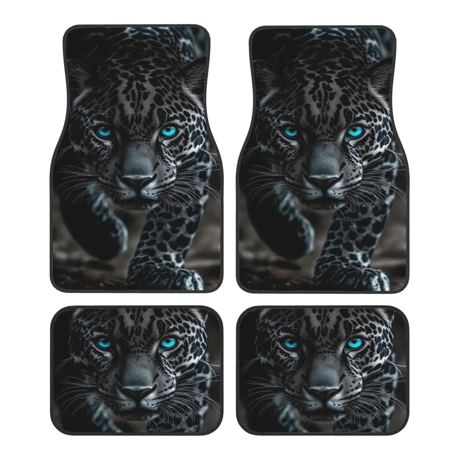 

4pcs Leopard Theme Universal SUV Car Mat, Logo Theme Elements For The Front And Rear Seats Of All Vehicles Stylish And Durable C