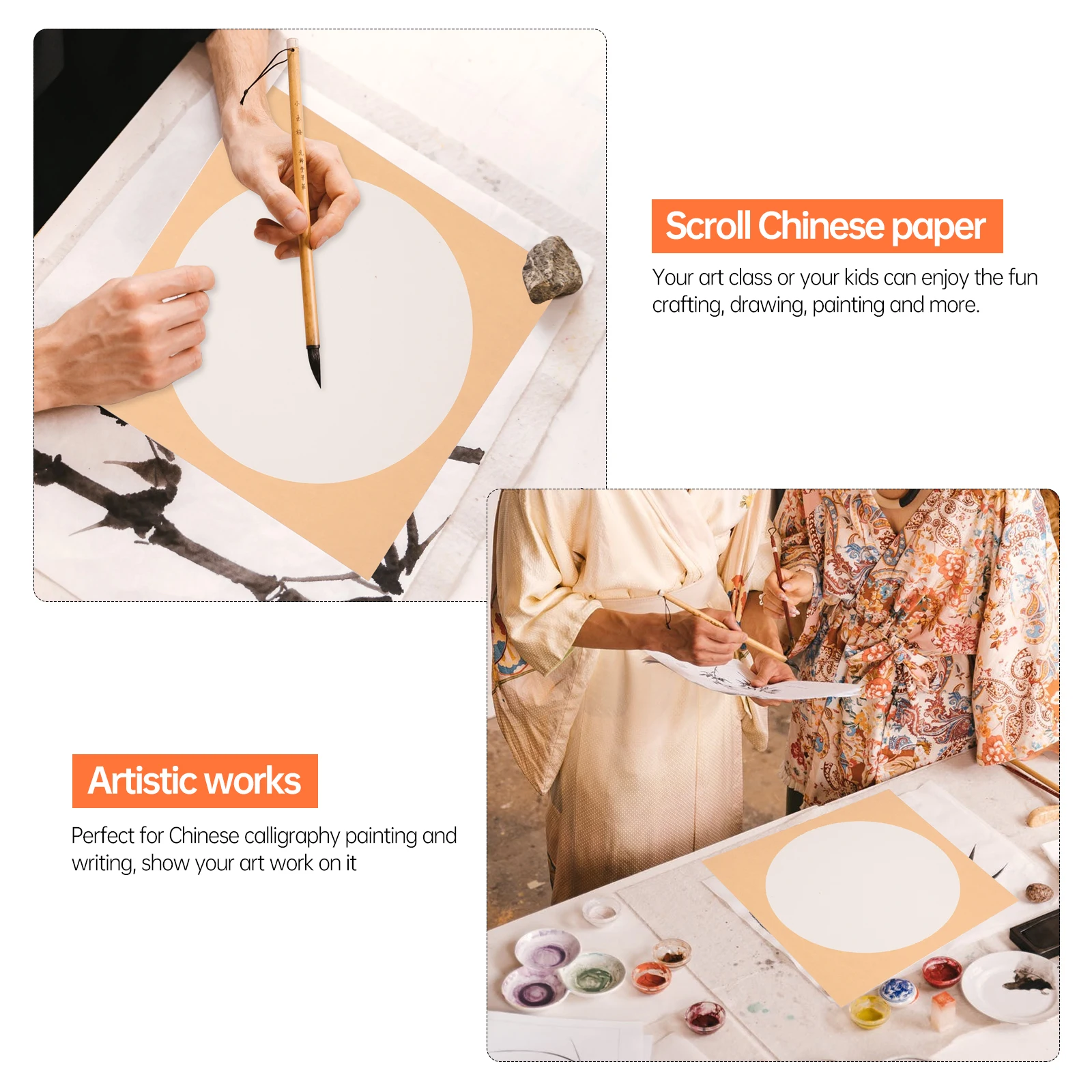 Rice Paper Fan Surface Chinese Calligraphy Practice Paint Xuan Drawing Art Painting Supplies