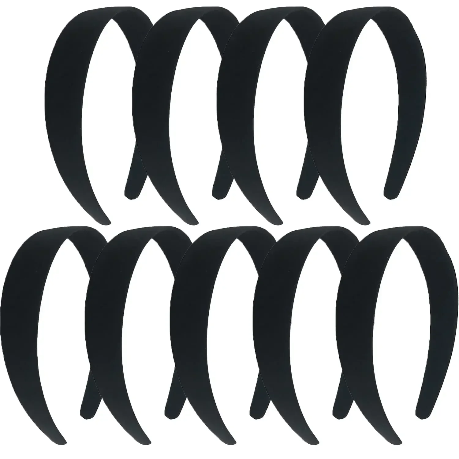 

9 Pcs Satin Headbands 1 Inch Wide Headband Colorful Hard Hair Bands for Women and Girls