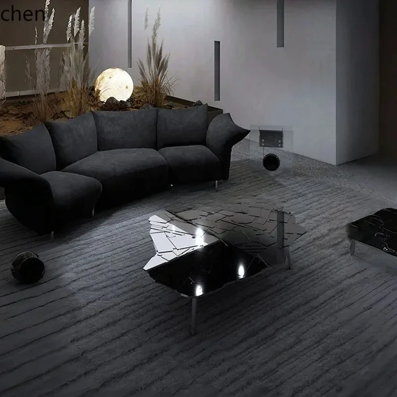 

b11-7.2 Style Spliced Glass Coffee Table Modern High-end Light Luxury Small Apartment Living Room Home Side Table