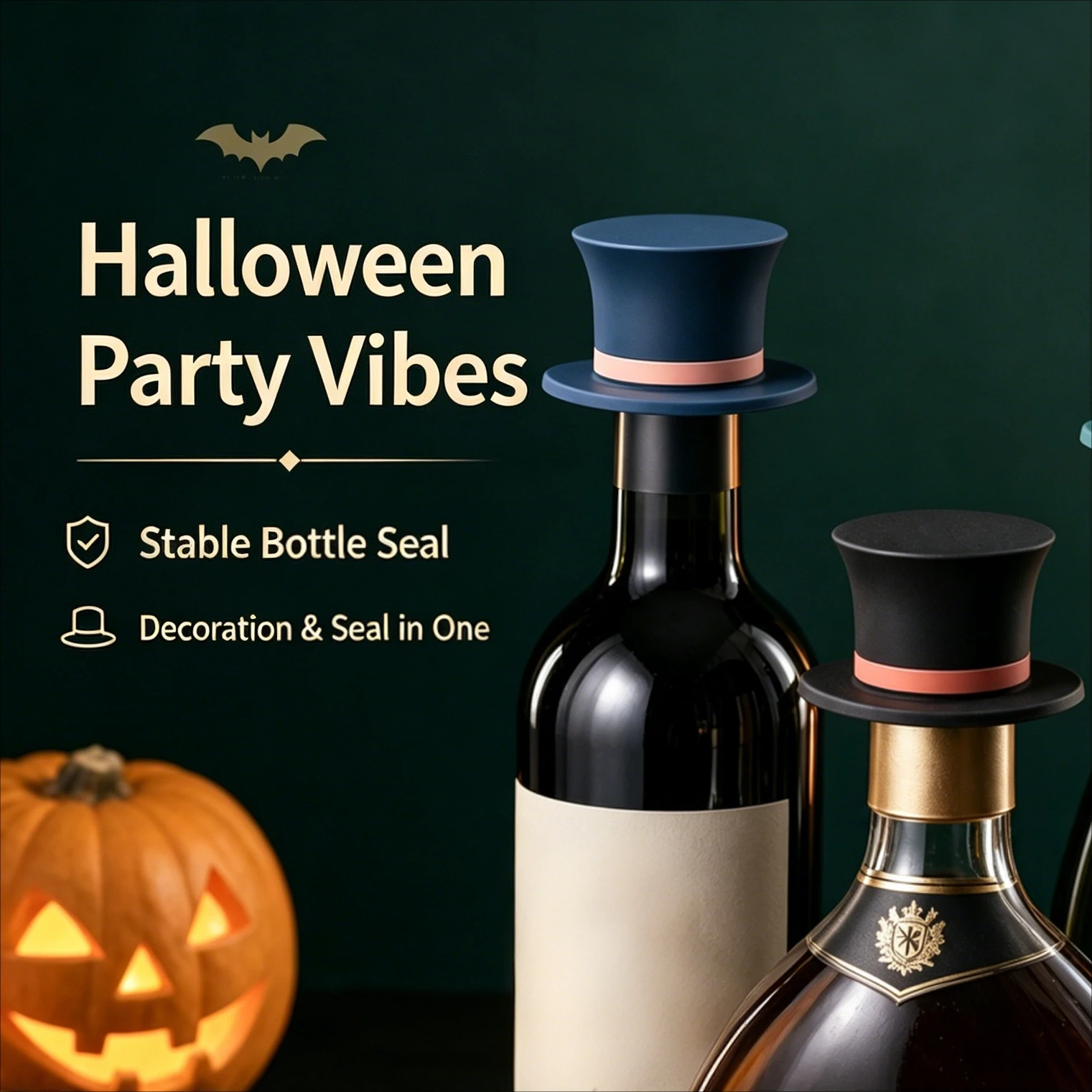 Wine Beer Hat - Halloween Magic Hat Silicone Bottle Stopper