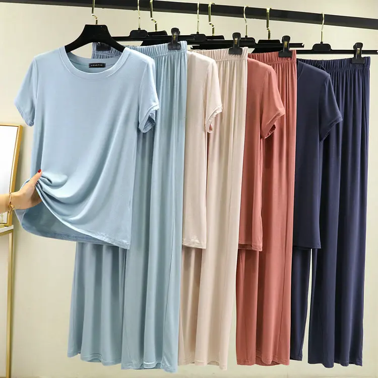 

Женские пижамные комплекты, лето 2025, новинка модала, милая одежда для сна с короткими рукавами, повседневная ночная рубашка, большой размер, M-XXL, женские пижамы