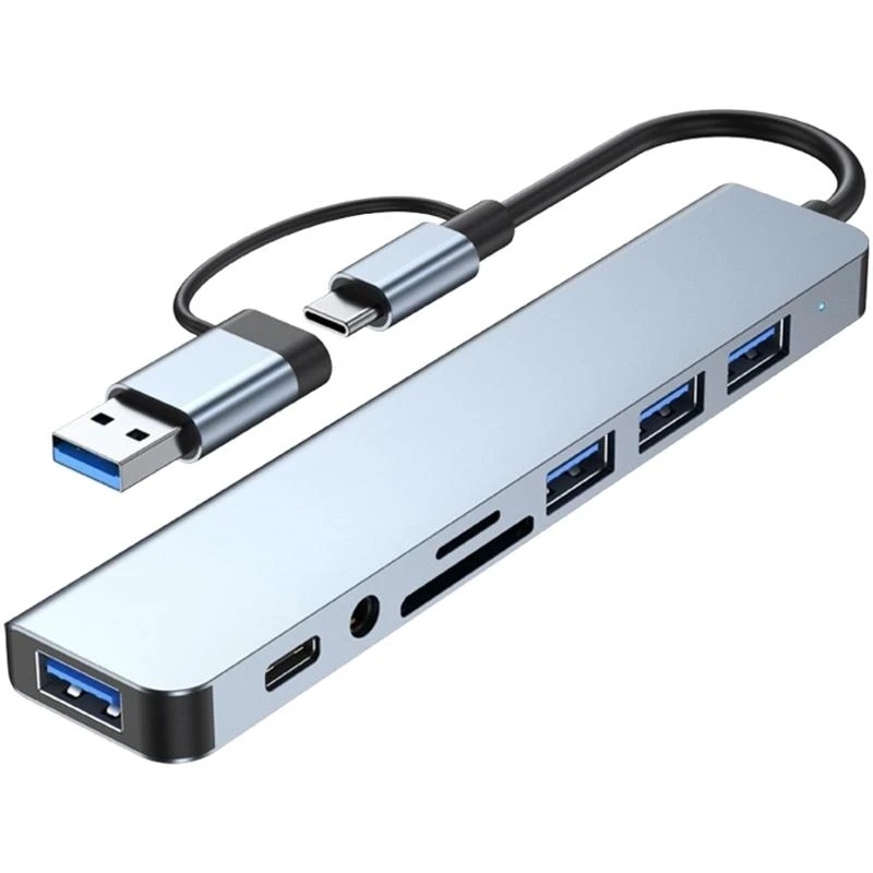 

F68B USB C+USB3.0 Hub 8 Port USB Splitter Multiport Extended 3xUSB2.0+1xUSB3.0+Type C