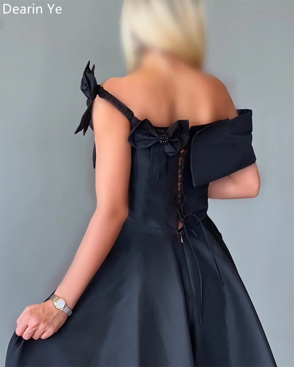 Vestido de fiesta personalizado Formal Dearin correa de espagueti A-line faldas hasta el suelo lazos drapeados en capas vestidos para ocasiones a medida saudita