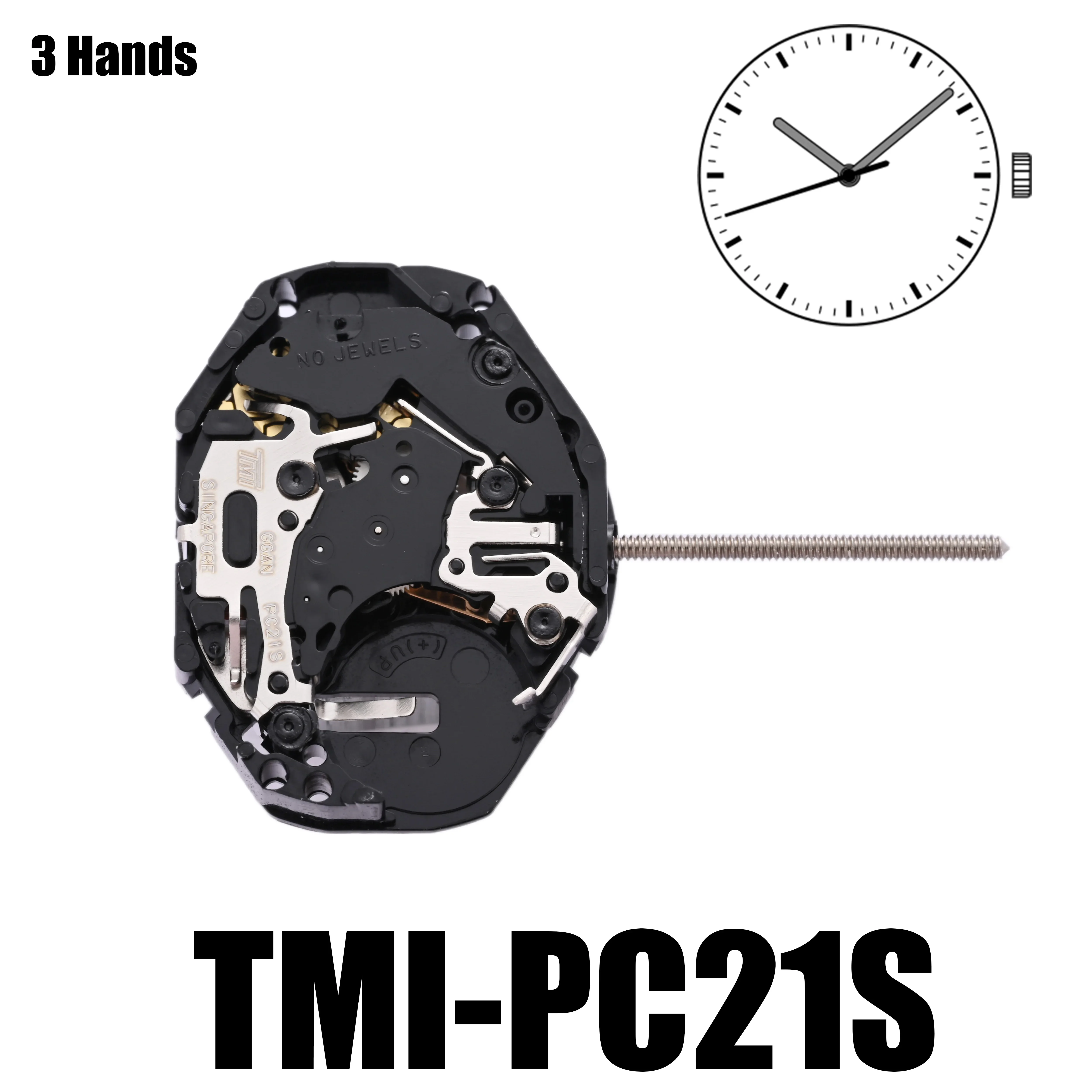 TMI PC21S movimiento de cuarzo estándar japonés 3, tamaño: 6, 4x8 ‴, altura: 3,15mm