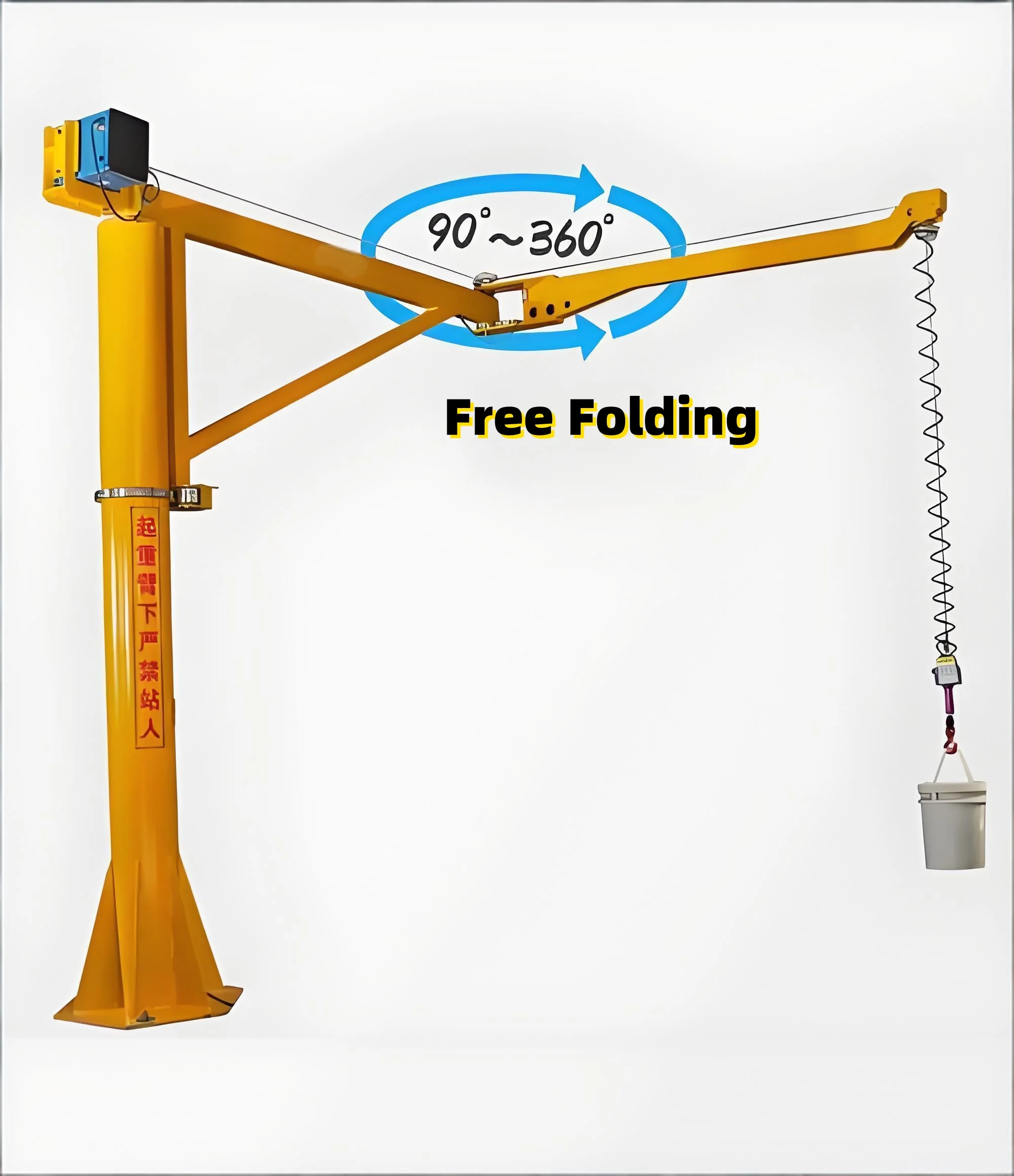 Customized High Performance Column Type 180 Degree Rotating Intelligent Folding 2 Ton Cantilever Jib Crane With Motor