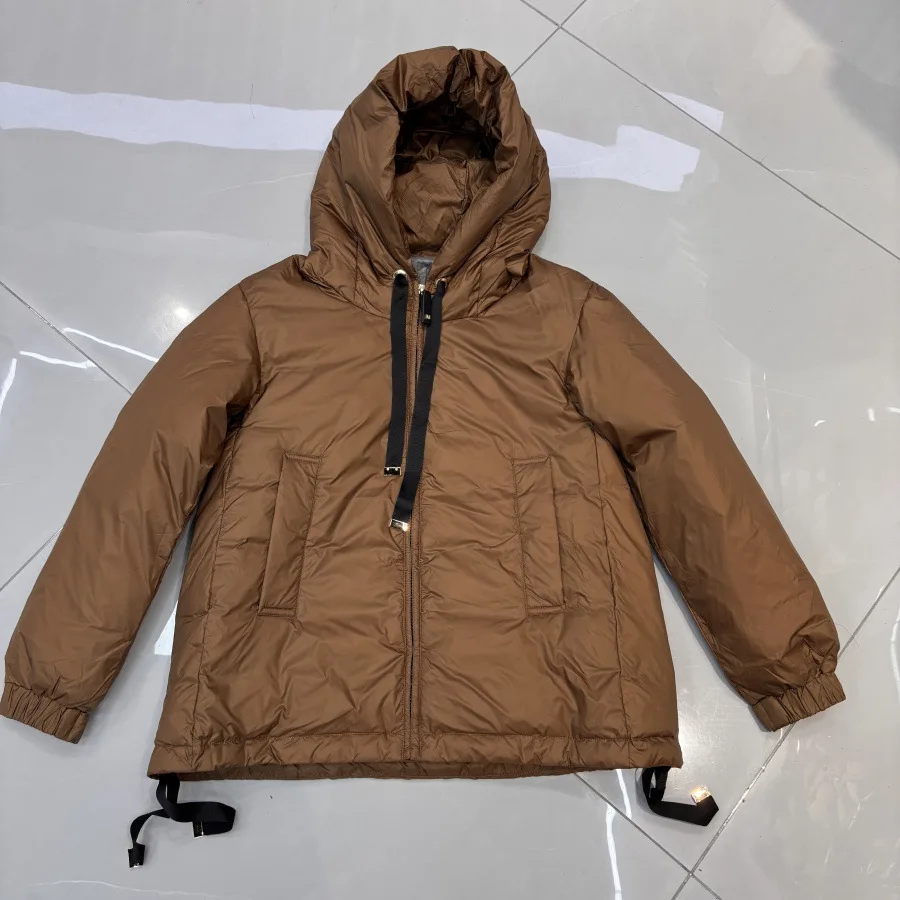 2026 المرأة 90% الأبيض بطة أسفل سترة عادية فضفاض كبير الحجم الخريف الشتاء أبلى مع غطاء محرك السيارة معطف منتفخ عالي الجودة #4