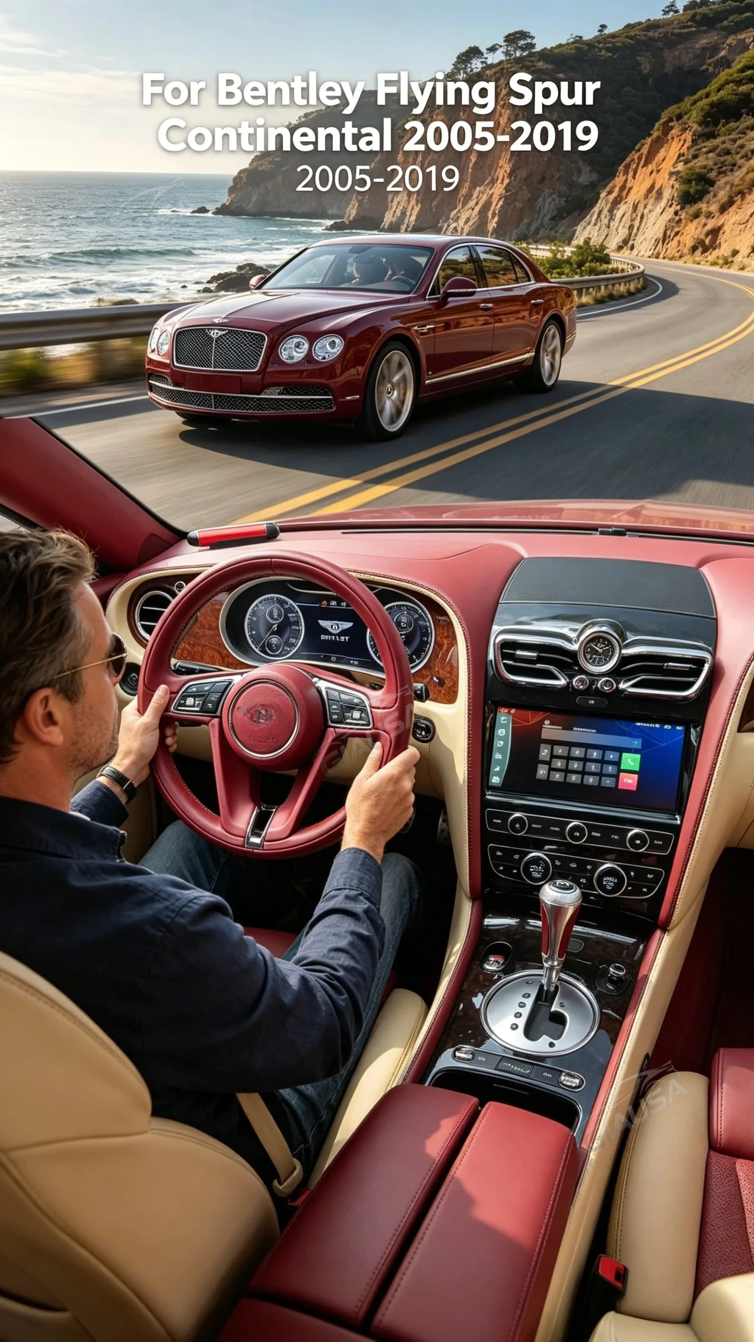 Android 14 Car Radio For Bentley Flying Spur Continental 2005-2019 Carplay Autoradio Stereo Multimedia intelligent systems Auto