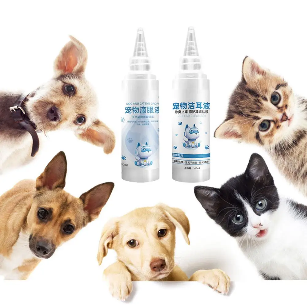 100ml Pet Eye Drops For Dogs Cats Remove Tear Stain Keep Pet Eyes Clean Mild And Non-irritating Eye Drops A1f7