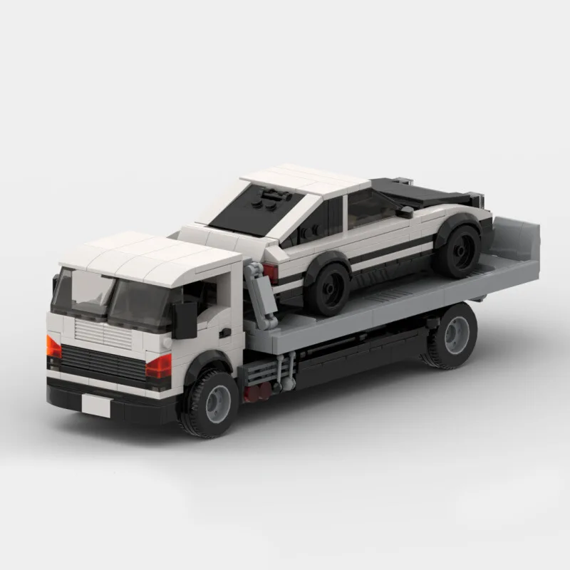 AIAIAITOY Technical AE86  Flatbed Tow Truck Champions Sports Cars Building Blocks Bricks Set Kids Toys Gifts For Boys And Girls