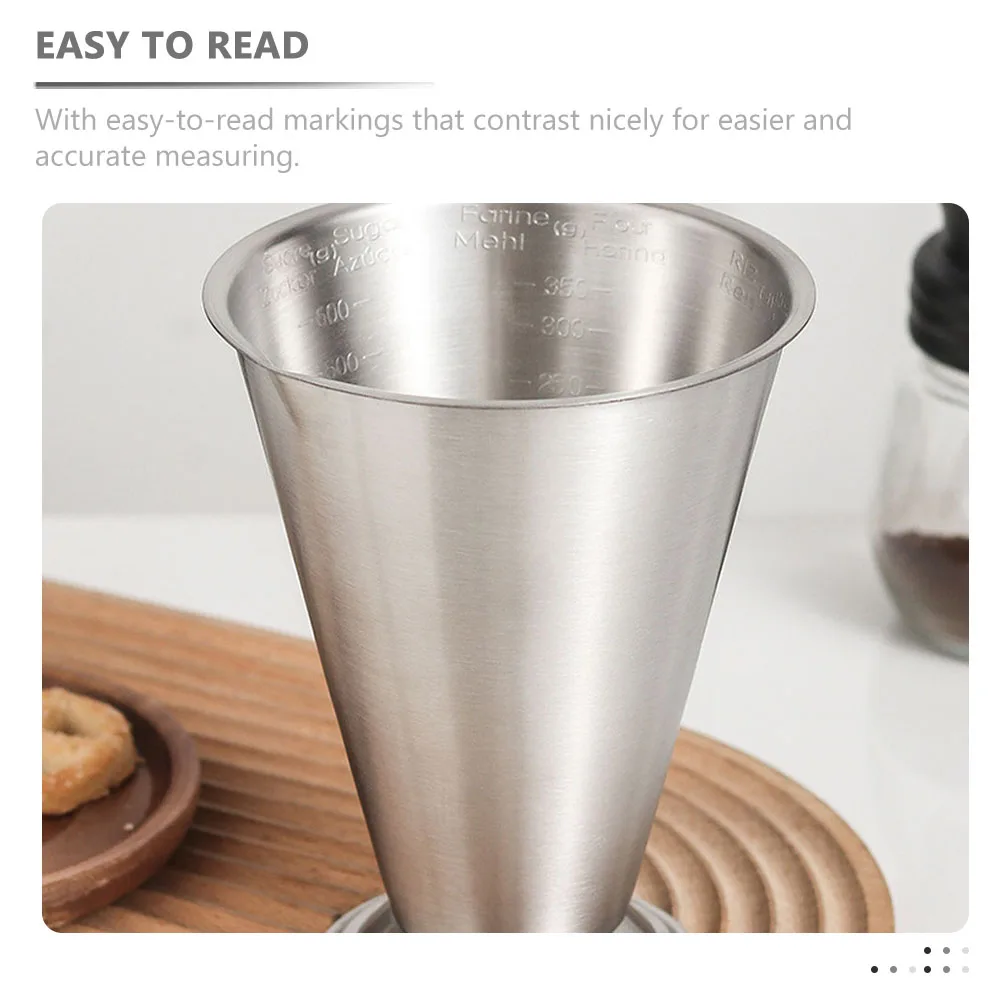 

Stainless Steel Measuring Cup Kitchen Accessory for Baking Flour Milk Powder Coffee Bean Powder Scale Cup
