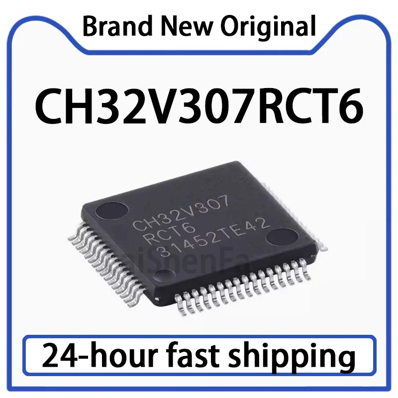 1PCS CH32V307RCT6 LQFP-64 RISC-V Core 32-bit Microcontroller MCU Stock