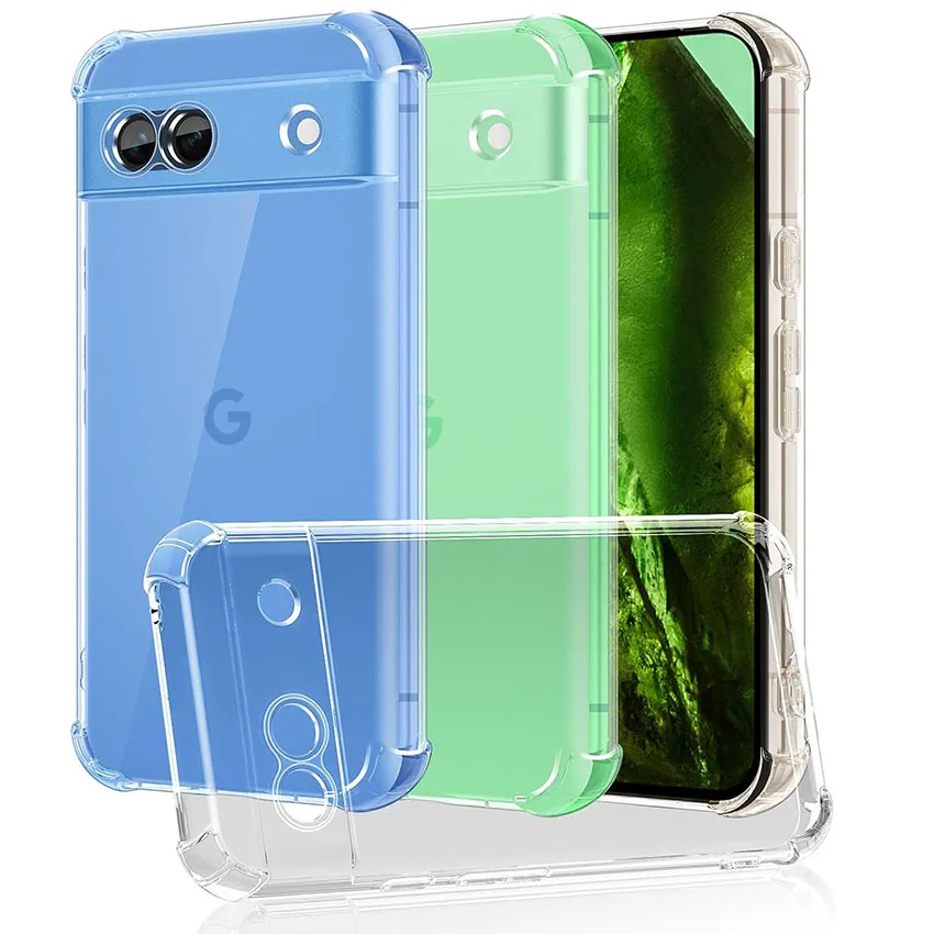 Shockproof Clear Case For Google Pixel 3 3A 4 4A XL 5 5A 6 6A 7 7A 8 8A 9 Pro 5G Transparent TPU Phone Accessories Fundas Cover