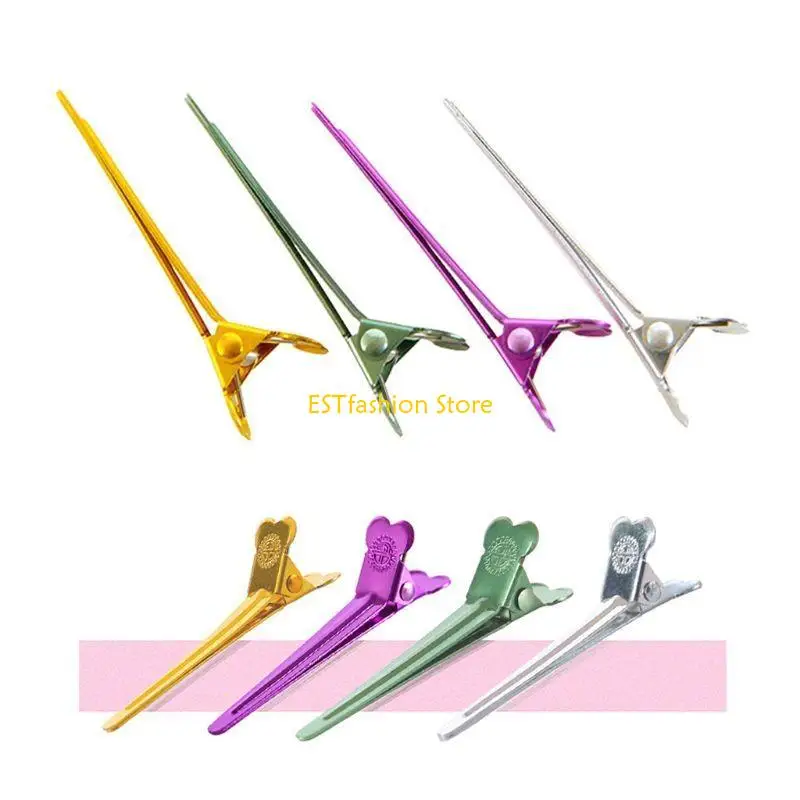

Y5GC 20Pcs Salon Dividing Duck Bill Hair Clips Multicolor Metal Hairdressing Barrette