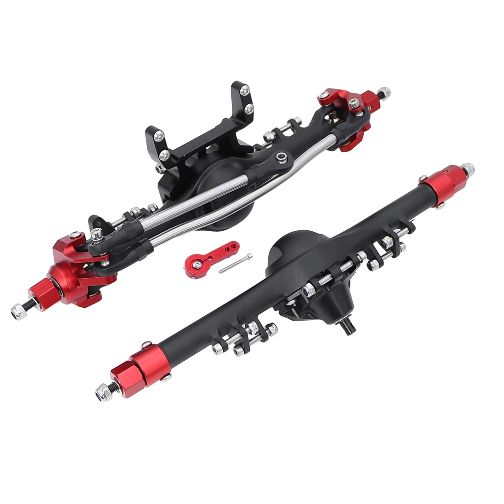 1/10 Aluminum Alloy CNC Front Axle For Axial Scx10 90046 90047 RC Car Part RC Car Accessories Replacement Parts Black