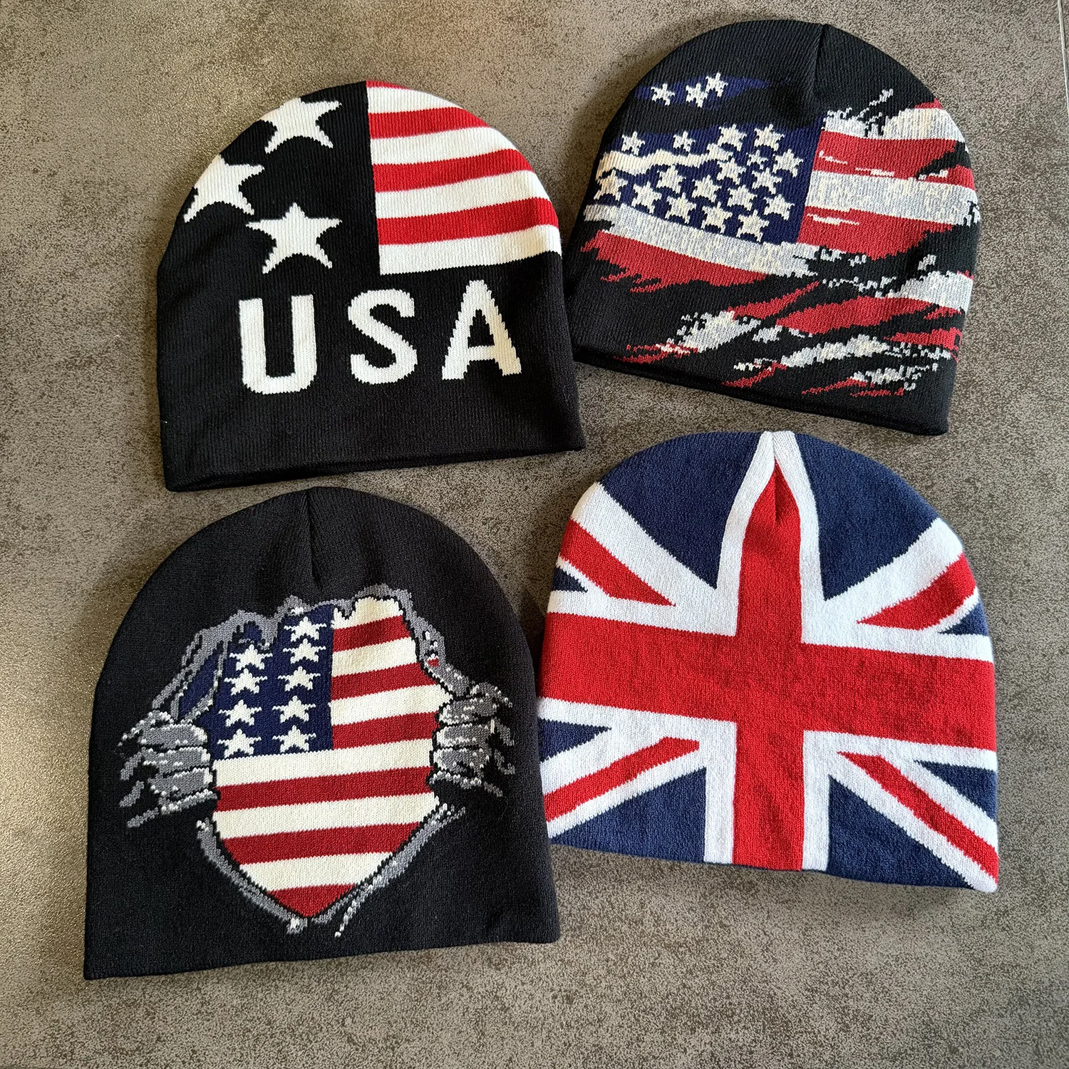 Warm Casual Fashion Personal Beanies Rap Versatile Outdoor Street New Men Women European Style Jacquard Union Jack Knitted Hats