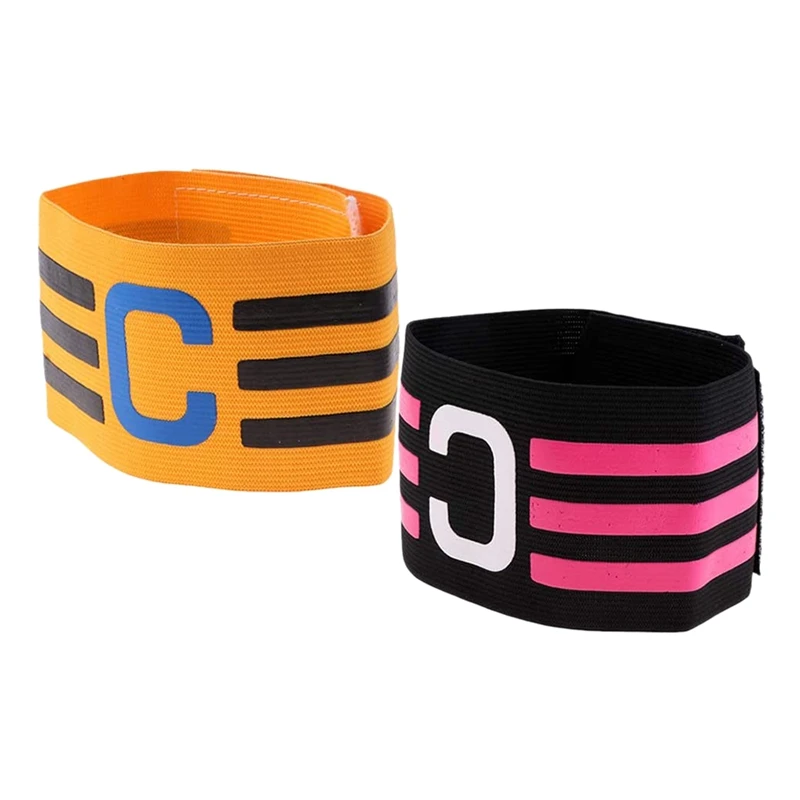 

2 Pcs Soccer Captain Armband, Nylon Standard Elastic Armband, Fit For Adults And Children