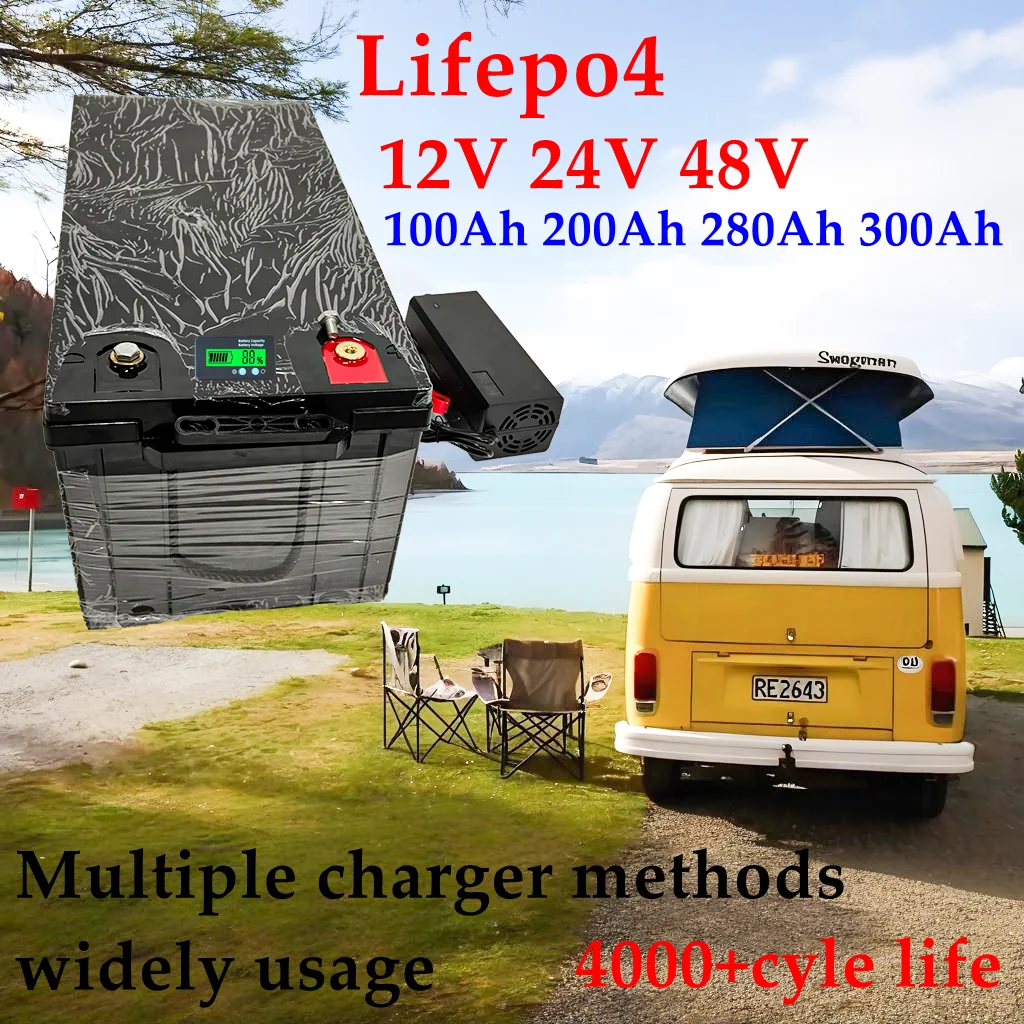 Bateria do fosfato do ferro do lítio LiFePO4, LT-12V 24V 48V 100Ah 200Ah 280Ah 300Ah 400Ah, para o inversor solar do barco e o carro de golfe