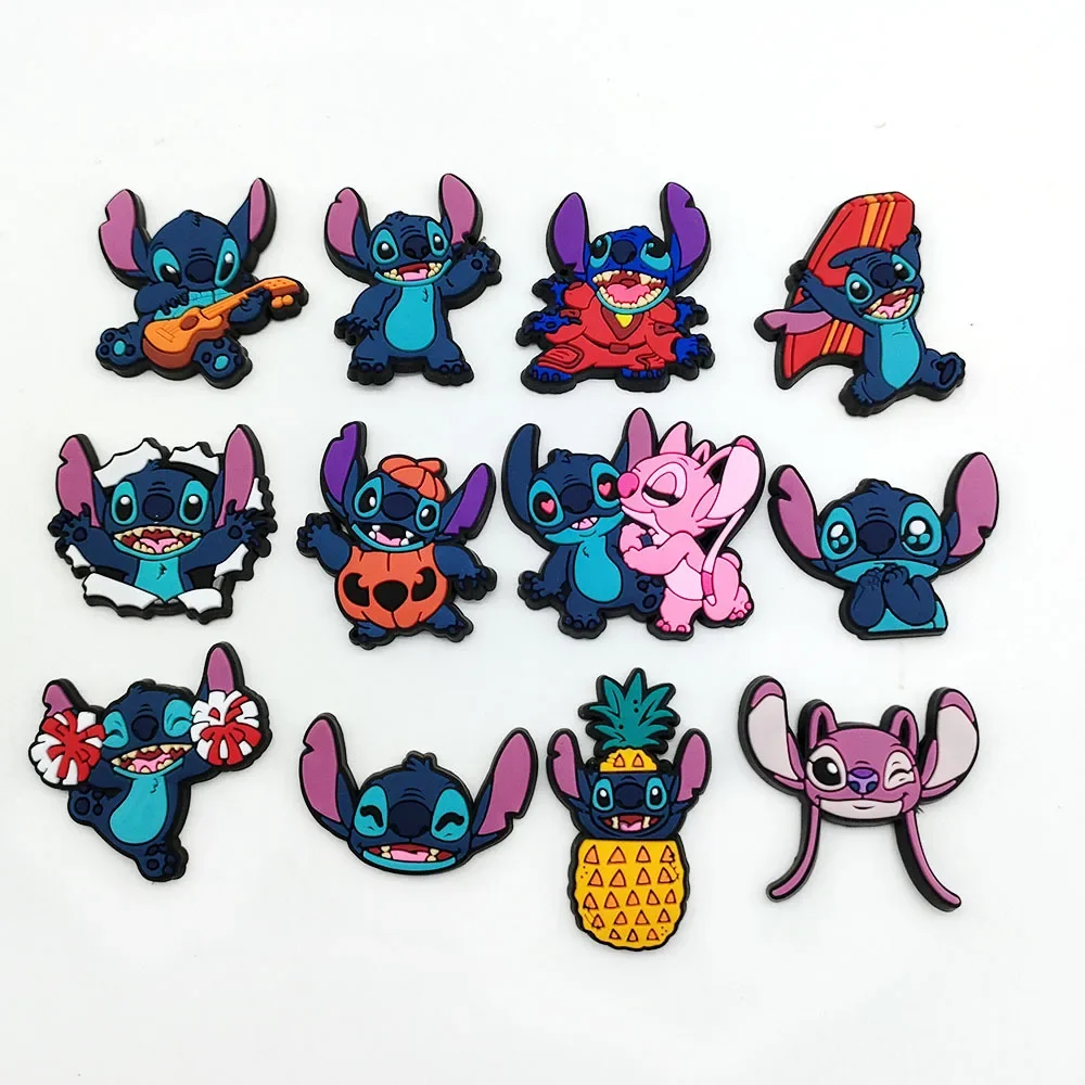 2024 Cartoon Character Stitch Shoe Buckle 1pcs Single Sale Wholesale Anime Croo Charm Jibzs Slippers Accessories Kid Xmas Gift