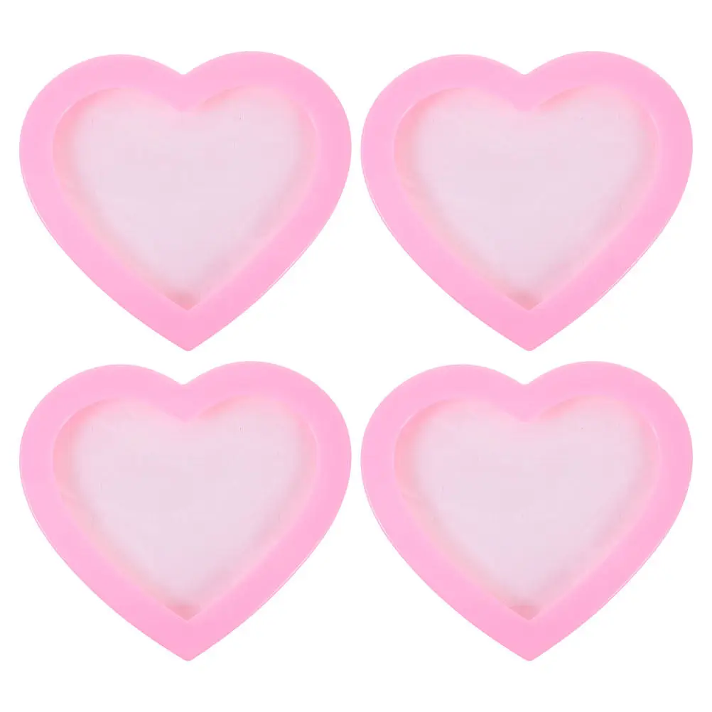 

Набор из 4-х футляров для хранения колец в форме сердца, прозрачные пластиковые контейнеры для колец, органайзер для украшений