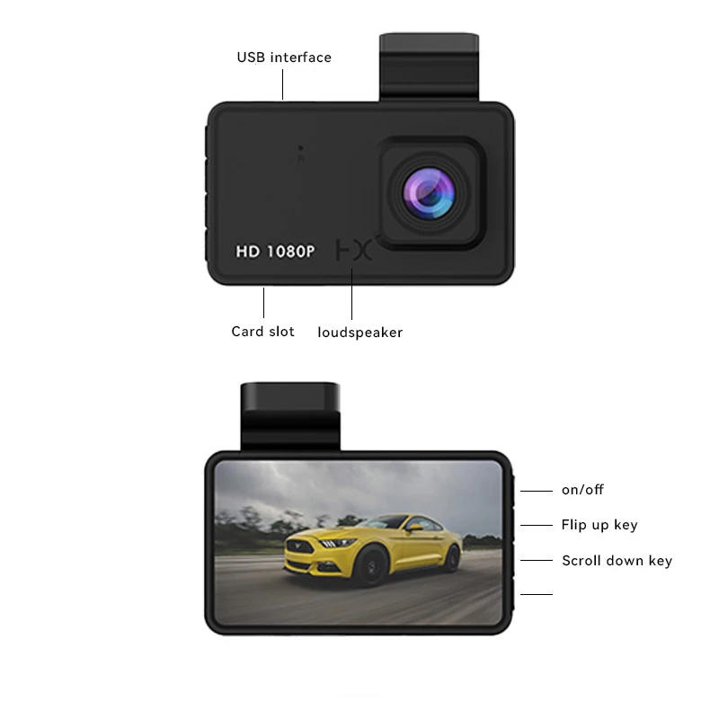 Null المصنع مباشرة HD 1080P عكس الكاميرا DVR حلقة تسجيل كشف الحركة للرؤية الليلية جهاز تسجيل فيديو رقمي للسيارات مسجل السيارة G الاستشعار 32 جرام #6