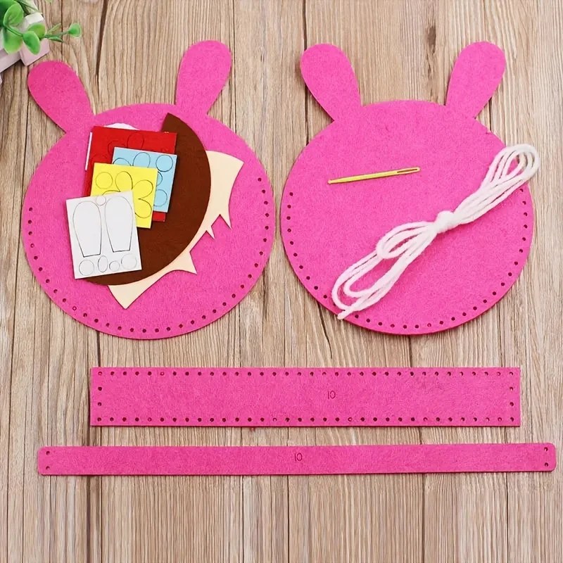 Immagine 6: Kit da cucito fai-da-te - Set artigianale da 6 pezzi con borse in tessuto non tessuto pretagliate Borse tote facili da realizzare per progetti artistici creativi