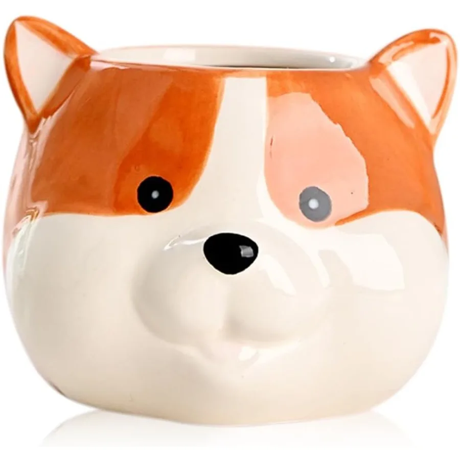 

Cute Pet Dog Ceramic Planter Small Succulent Pot Cartoon Shaped Plant Pot for Mini Plants Flower Cactus Smooth Shiny Ceramic Pl