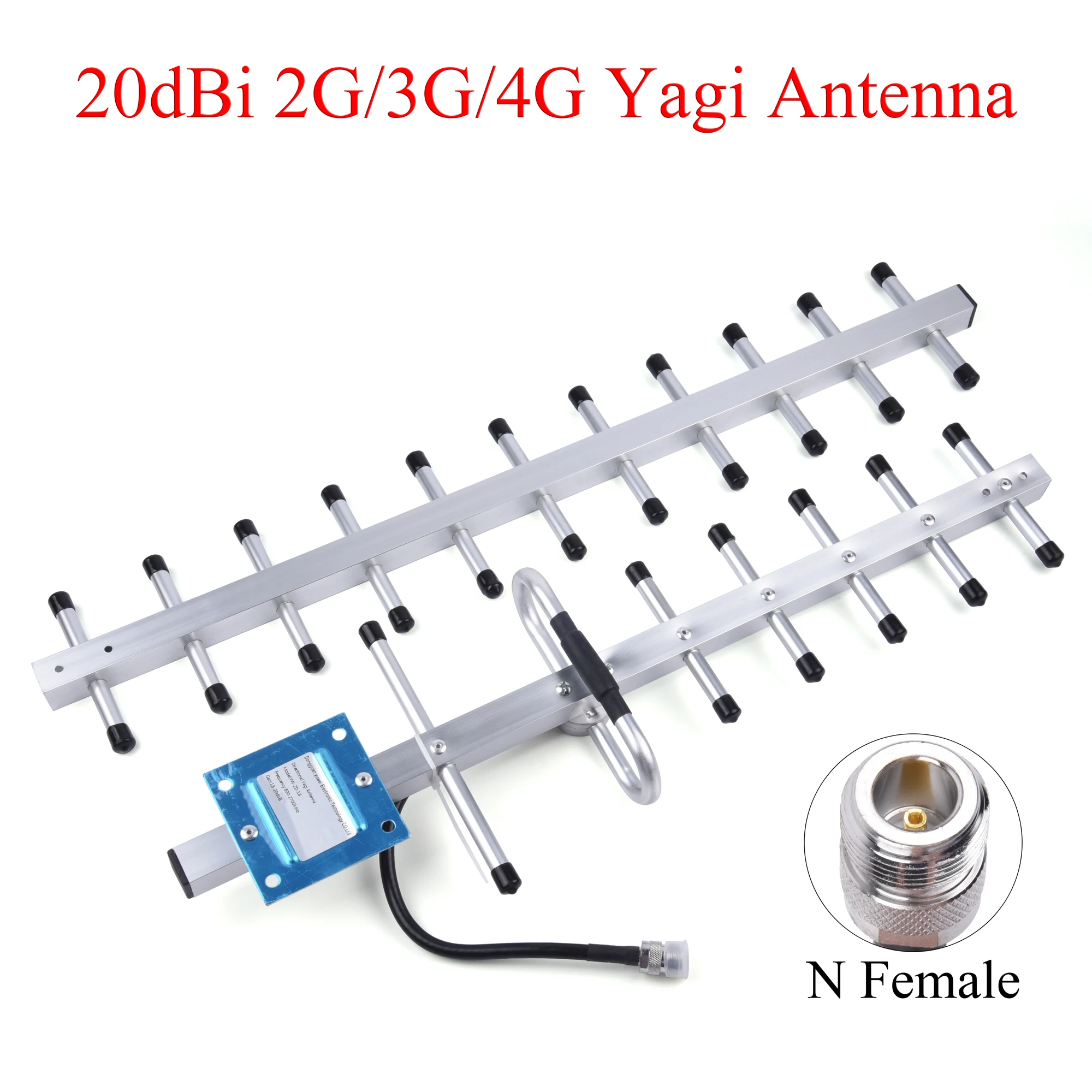 

2G/3G/4G 20dBi Yagi Antenna 824-2700MHz N Female External Outdoor Antenna For GSM UMTS LTE Mobile Signal Booster Repeater