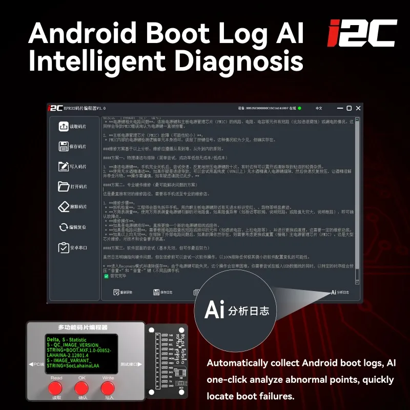 I2C Non-disassembly Baseband Chip Programmer EPR32 for IP5-17PM with Write-only Functions for Mobile Phone Repair Read-only