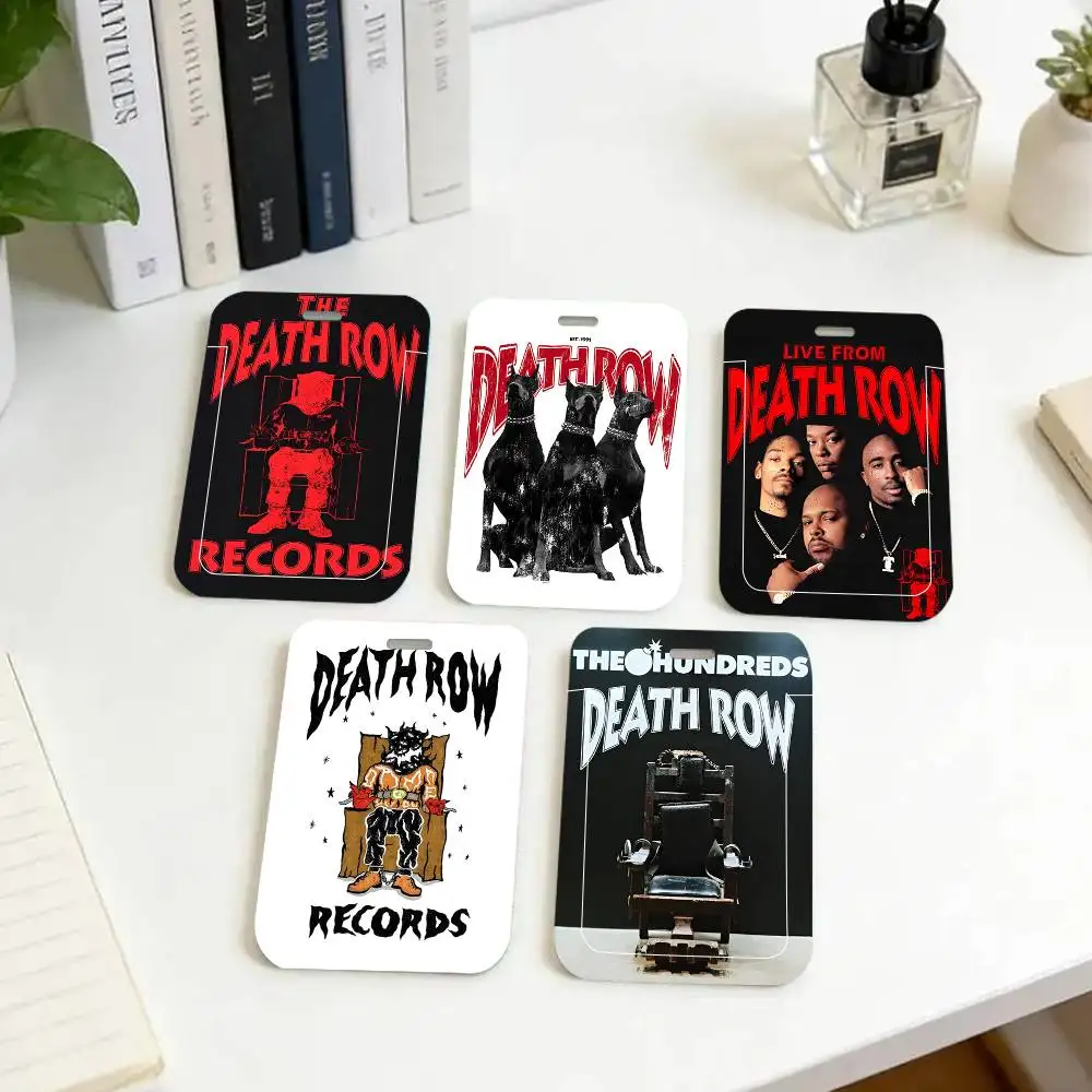 1pc D-Death RowS Records ID Card Sleeve School Card Access ID Card Bus Meal Card Protective Sleeve Easy Push